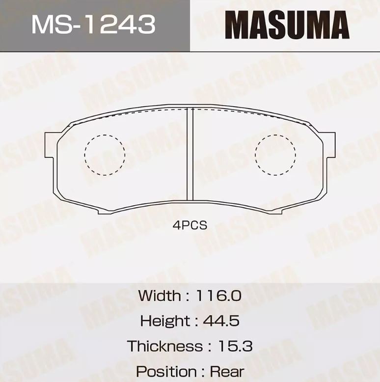 Тормозные колодки диск. Masuma MS 1243