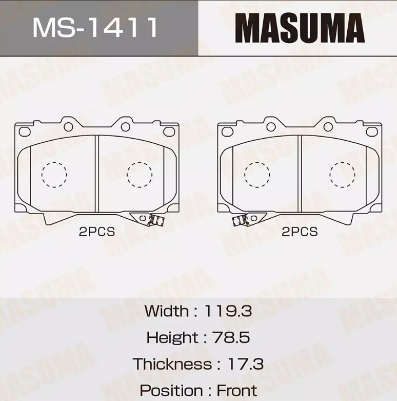 Тормозные колодки диск. Masuma MS 1411