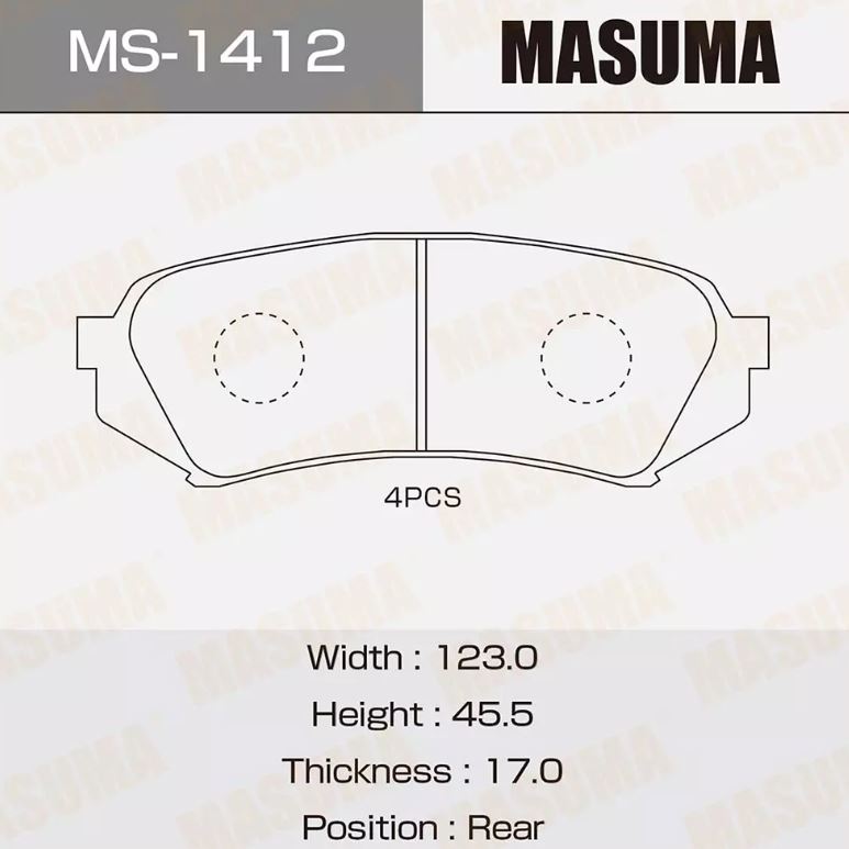 Тормозные колодки диск. Masuma MS 1412