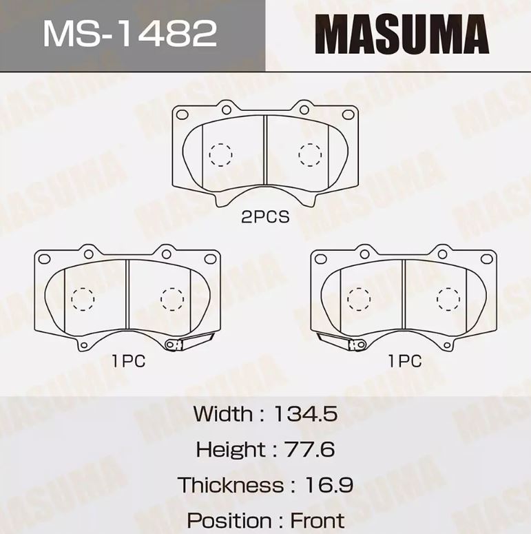 Тормозные колодки диск. Masuma MS 1482