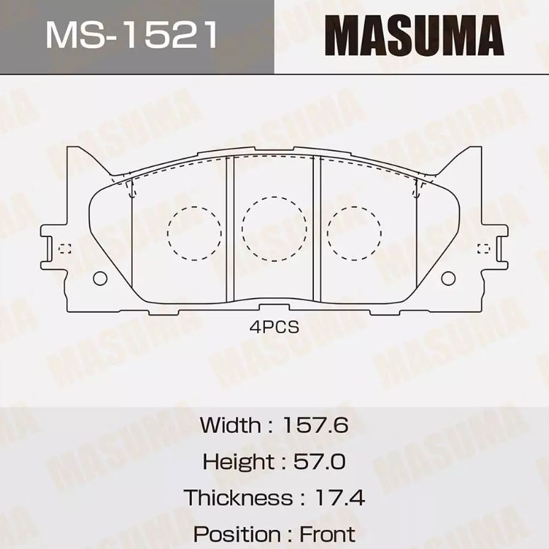 Тормозные колодки диск. Masuma MS 1521