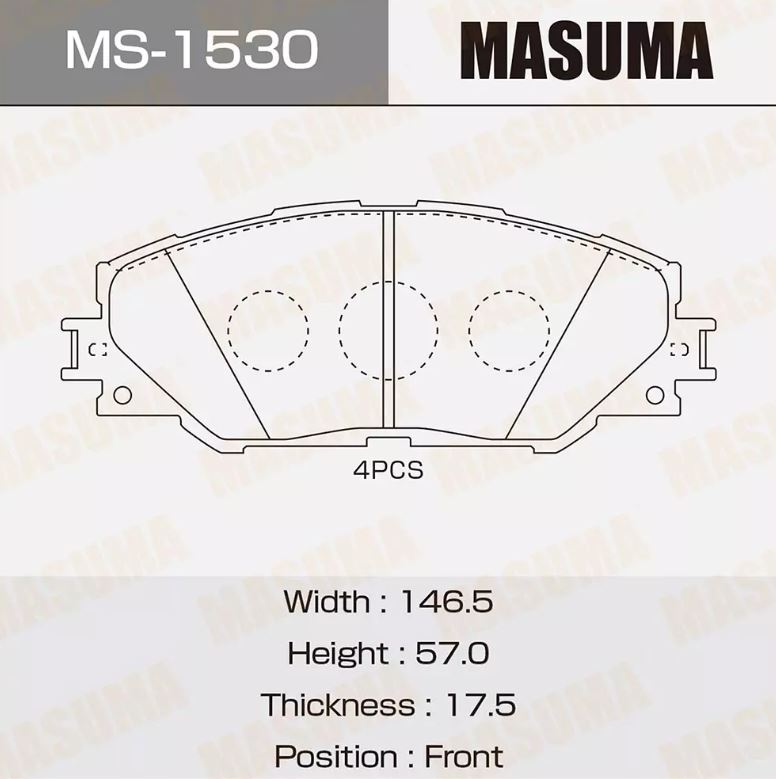 Тормозные колодки диск. Masuma MS 1530