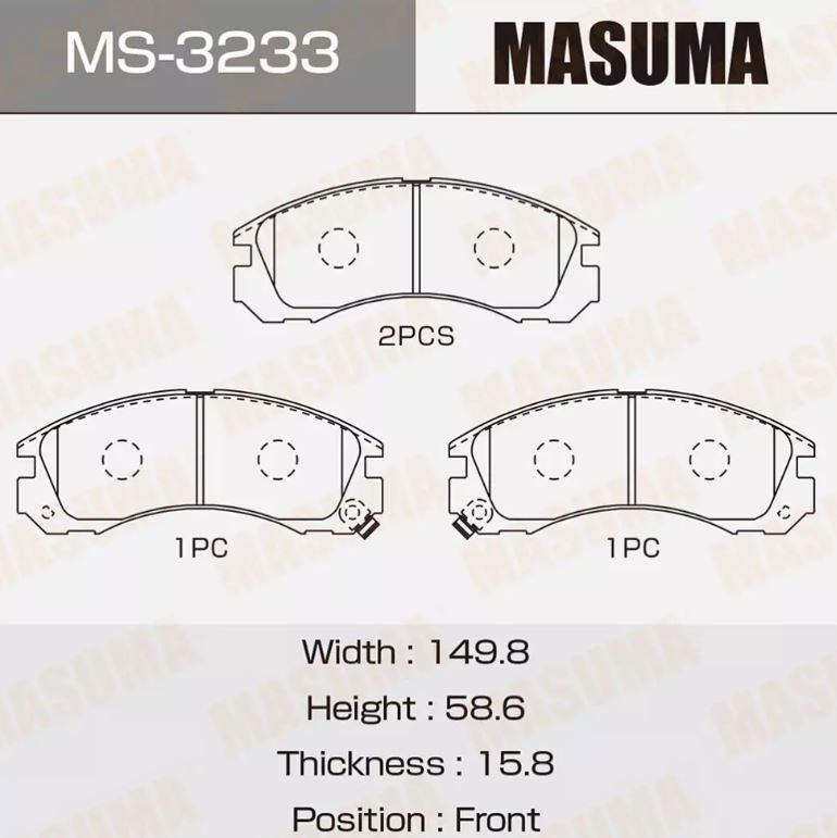 Тормозные колодки диск. Masuma MS 3233