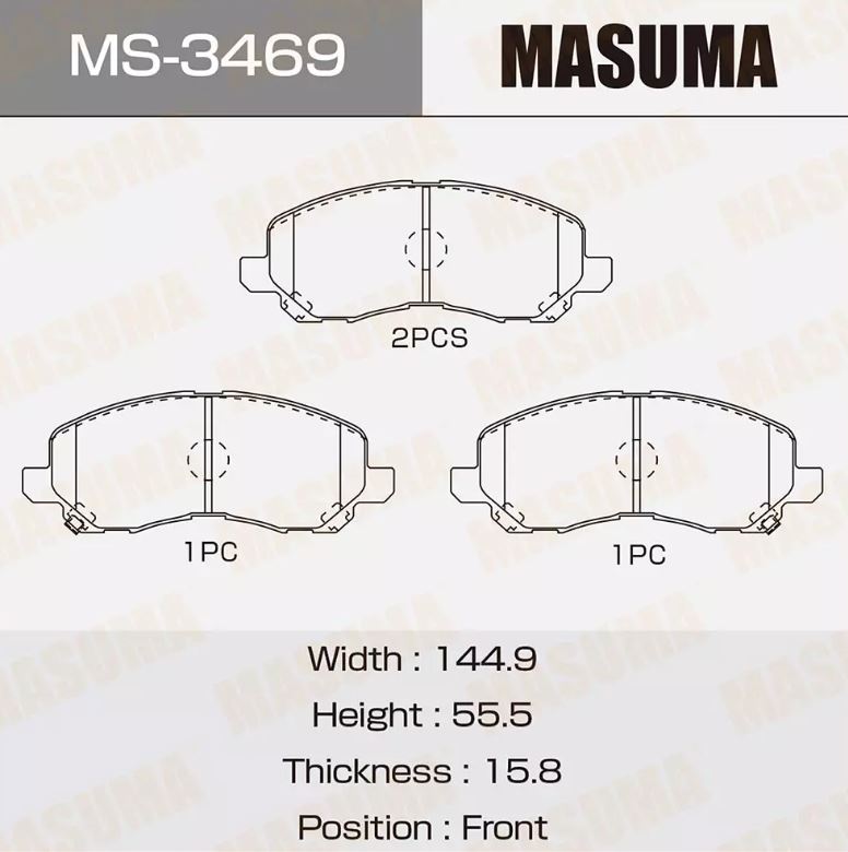 Тормозные колодки диск. Masuma MS 3469