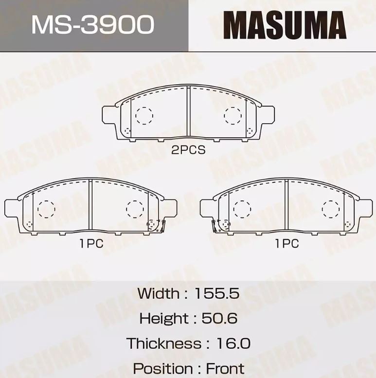 Тормозные колодки диск. Masuma MS 3900